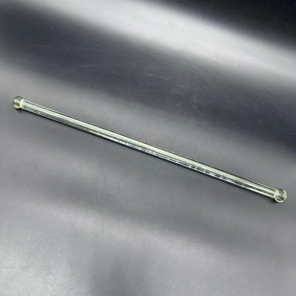 Vintage Clear Glass Curtain Towel Rod Uranium Glows Retro Decor 16.75 In